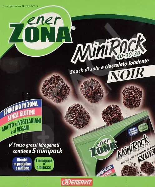 Enervit Enerzona Minirock 40-30-30 Noir Snack Di Soia E Cioccolato Fondente 5 Minipack 24g