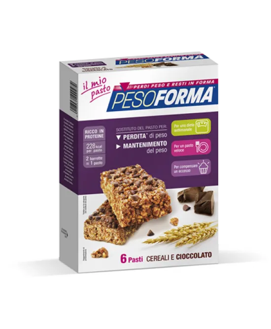 Pesoforma Barrette Ai Cereali E Cioccolato 6 Pasti 12 Pezzi