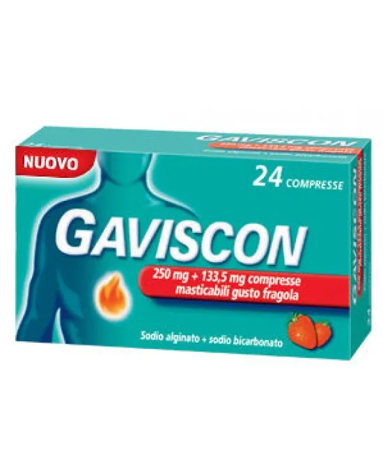 Gaviscon24Compresse Masticabili Fragola 250+133,5mg