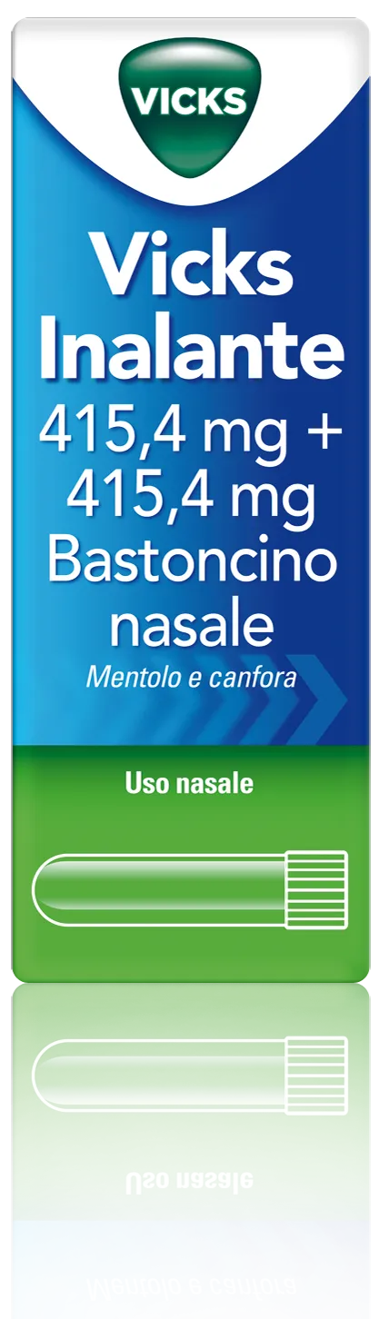 Vicks Inalante Mentolo 415,4mg + Canfora 415,4mg - 1 Bastoncino Nasale