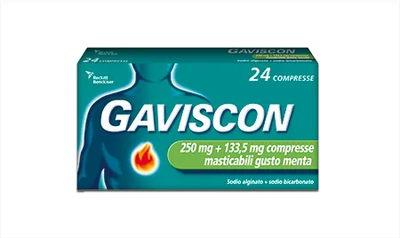 Gaviscon 24 Compresse Masticabili Alla Menta 250+133,5 Mg