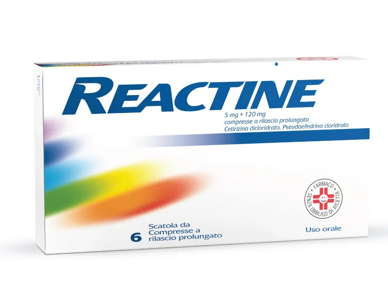 REACTINE*6CPR 5MG+120MG RP