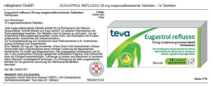 Eugastrol Reflusso*14cpr 20mg