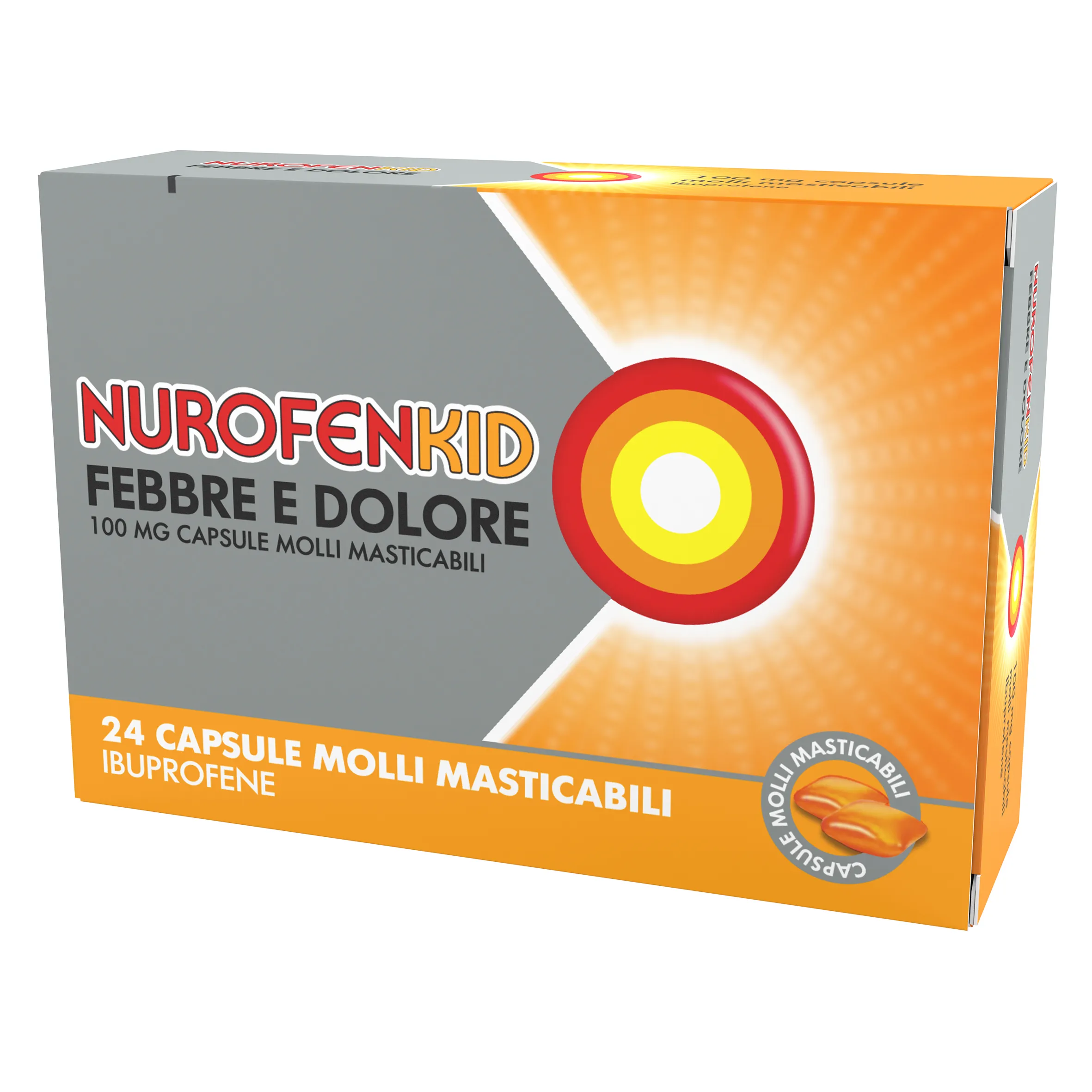 NUROFENKID FEB DOL*24CPS 100MG