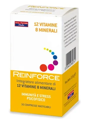 Reinforce 12 Vitamine + 8 Minerali 30 Compresse Masticabili