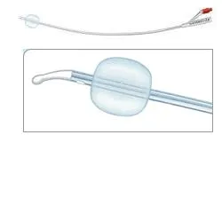 CATETERE FOLEY IN SILICONE PER ADULTI BRILLANT PLUS 2 VIE SENZA SCANALATURE CH14 LUNGHEZZA 41 CM PALLONCINO 10 ML PUNTA CILINDRICA 2 FORI 1 PEZZO