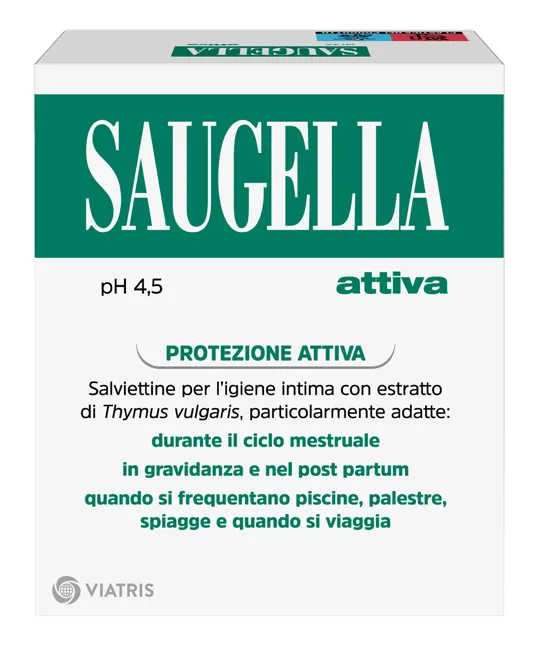 SAUGELLA ATTIVA SALVIETTINE DETERGENTI 10 BUSTINE