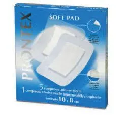 Garza Compressa Prontex Soft Pad 10x8 Cm 6 Pezzi (5 Tnt + 1 Impermeabile Aqua Pad)