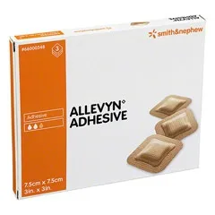 Medicazione Idrocellulare Adesiva Sterile Allevyn Adhesive Altamente Assorbente In Schiuma Di Poliuretano A Struttura Tristratificata 7,5x7,5cm 3 Pezzi