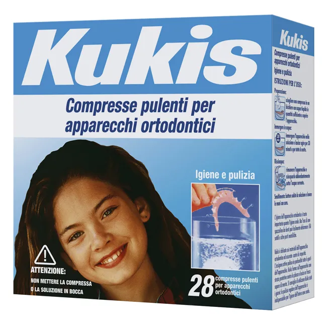 Kukis Cleanser 28 Compresse Per Pulizia Apparecchi Ortodontici