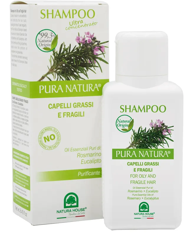 SHAMPOO PER CAPELLI GRASSI E FRAGILI CON ROSMARINO ED EUCALIPTO 250 ML