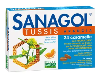 Phyto Garda Sanagol Tuss 24 Caramelle Balsamiche Emollienti Gusto Arancia