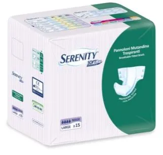 PANNOLONE PER INCONTINENZA SERENITY SOFTDRY FORMATO MAXI TAGLIA LARGE 15 PEZZI