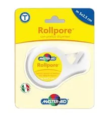 CEROTTO IN ROCCHETTO MASTER-AID ROLLPORE TESSUTO NON TESSUTO CON DISPENSER 2,5CM X 5 M