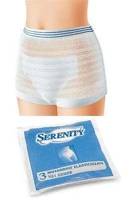 MUTANDINA ELASTICA RETTANGOLARE A RETE SERENITY XL 3 PEZZI