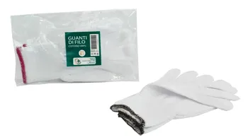 Guanto Di Filo Cotone 100% Bianco Per Allergie Dermatologiche 7,5 1 Paio