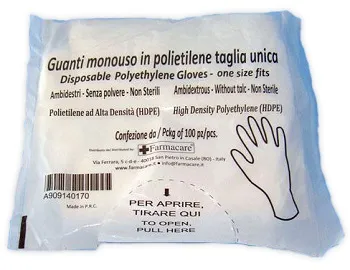 Guanto Monouso In Pvc Misura Unica 100 Pezzi