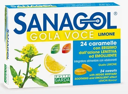 SANAGOL GOLA VOCE SENZA ZUCCHERO LIMONE 24 CARAMELLE