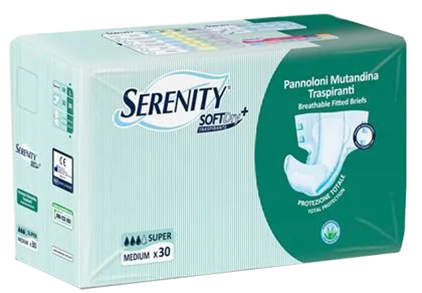 PANNOLONE PER INCONTINENZA A MUTANDINA SERENITY SOFTDRY+ ALOE SUPER MEDIUM 30 PEZZI