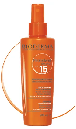 PHOTODERM BRONZ SPF 15 PROTEZIONE SOLARE PER PELLE SENSIBILE, ATTIVA E INTENSIFICA L'ABBRONZATURA SPRAY WATER RESISTANT SPF15 UVA10