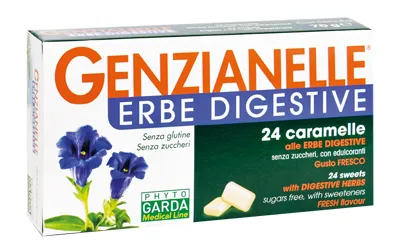 Genzianelle Erbe Digestive Senza Zucchero 24 Caramelle