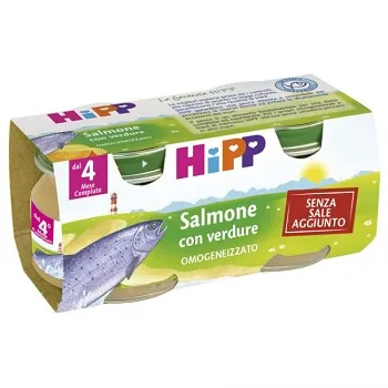 Hipp Omogeneizzato Salmone Con Verdure 2x80 G