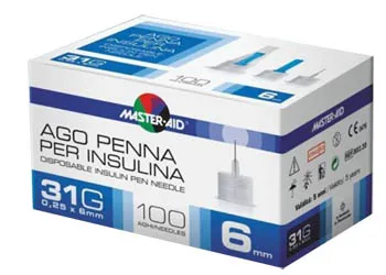 Ago Per Penna Da Insulina Master-aid 31 Gauge 6 Mm 100 Pezzi