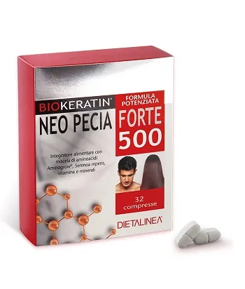 DIETALINEA BIOKERATIN NEO PECIA FORTE 500 32 COMPRESSE 4 BLISTER IN ASTUCCIO 48 G