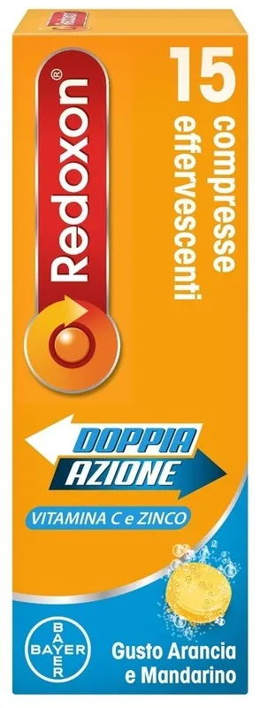 Redoxon Doppia Azione 15 Compresse Effervescenti Vitamina C Zinco Arancia E Mandarino 45,78 G