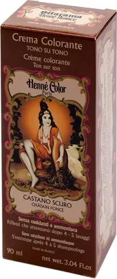 Henne Nuance Castano Scuro Crema Henne Color Crema Colorante Pronta All'uso