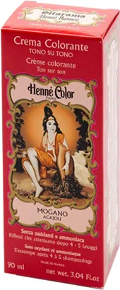 Henne Nuance Acajou Rosso Mogano Crema Henne Color Crema Colorante Pronta All'uso