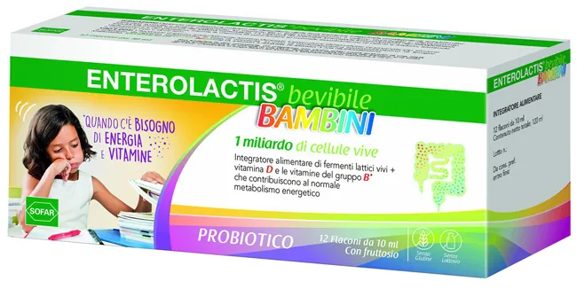 Enterolactis Bevibile Bambini 12 Flaconi Da 10 Ml