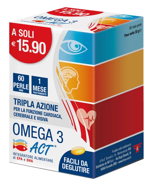 Omega 3 Act 540mg + Vitamina E 60 Perle Mini