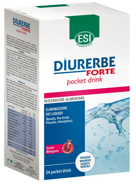 Esi Diurerbe Forte Pocket Drink Melograno 24 X 20 Ml