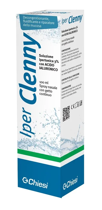 Iper Clenny Spray Nasale Erogazione Continua Soluzione Iperotonica Con Acido Ialuronico 100 Ml