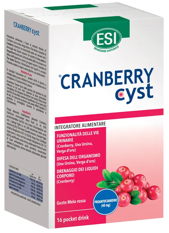 Esi Cranberry Cyst Pocket Drink 16 Bustine