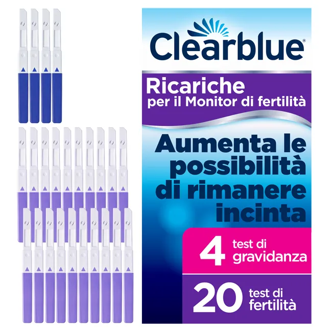 Monitor Di Fertilita' Clearblue Advanced In Stick 20 Pezzi + 4 Test Di Gravidanza