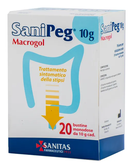 Sanipeg 10g Macrogol Polvere Per Soluzione Orale 20 Buste