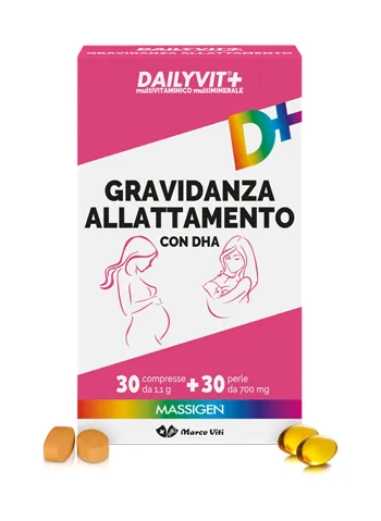 Dailyvit+ Gravidanza Allattamento Con Dha Multivitaminico E Multiminerale 30 Compresse + 30 Perle