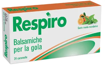 Caramelle Balsamiche Per La Gola Respiro Gusto Menta Mandarino 24 Pezzi