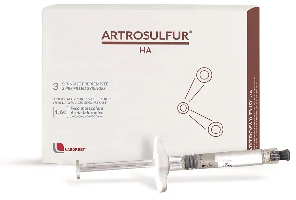 Siringa Intra-articolare Artrosulfur Ha Acido Ialuronico 1,6% 2 Ml 3 Pezzi