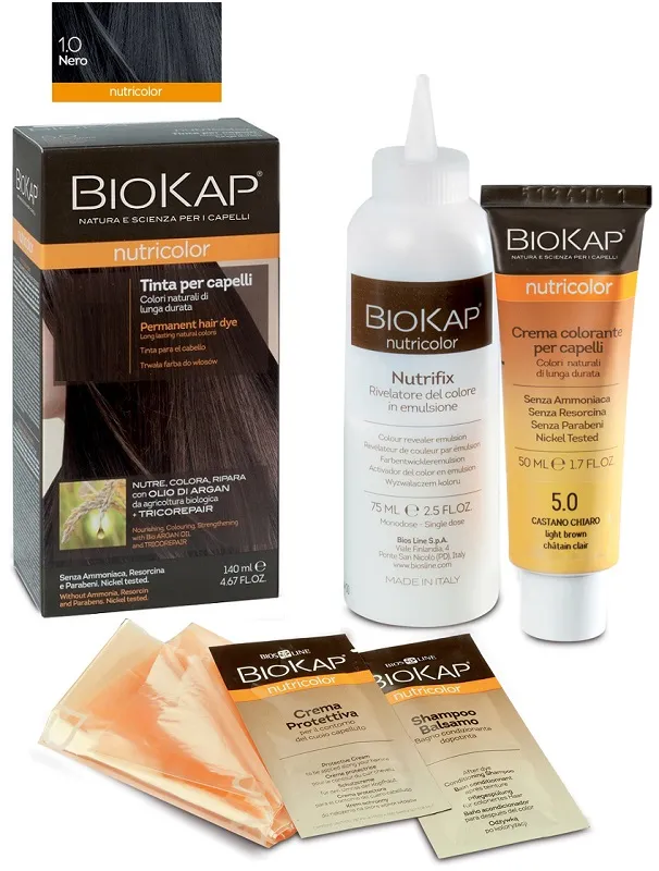 Biokap Nutricolor 1,0 Nero Tinta Tubo + Flacone