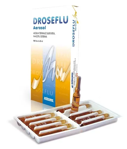 DROSEFLU FIALE AEROSOL ACQUA TERMALE SULFUREA 10 FIALE DA 2 ML