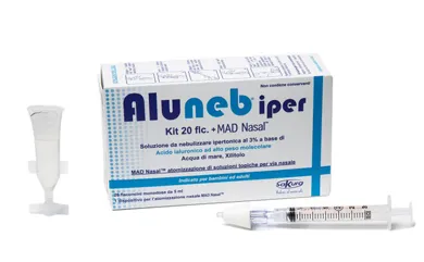 Aluneb Kit Soluzione Ipertonica 3% 20 Flaconcini + Mad Nasal Atomizzatore