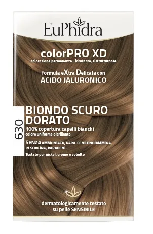 Euphidra Colorpro Xd 630 Biondo Scuro Dorato Gel Colorante Capelli In Flacone + Attivante + Balsamo + Guanti