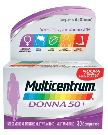 Multicentrum Donna 50+ Integratore Multivitaminico Multiminerale 30 Compresse