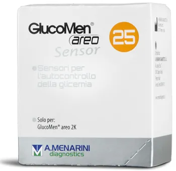 Strisce Misurazione Glicemia Glucomen Areo Sensor 25 Pezzi