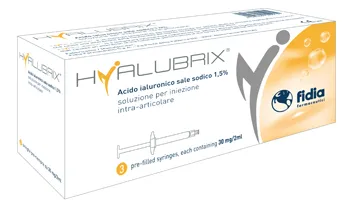 Siringa Intra-articolare Hyalubrix Acido Ialuronico 1,5% 30 Mg 2 Ml 3 Pezzi No Eto