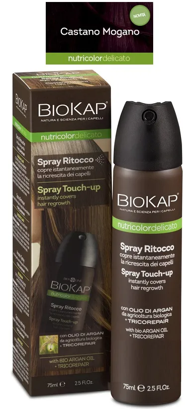 Bios Line Biokap Nutricolor Delicato Spray Ritocco Castano Mogano 75 Ml