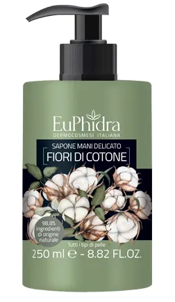 Euphidra Sapone Liquido Mani Cotone In Flacone Con Etichetta Dispenser